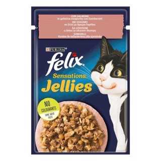 Felix Sensations Jellies Salmone & Gamberetti In Gelatina 85 Gr.