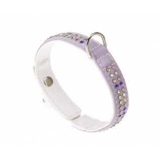 Ferplast Lux C12/22 Collare Ecopelle (12 Mm. X 22 Cm.) Turchese/Bianco