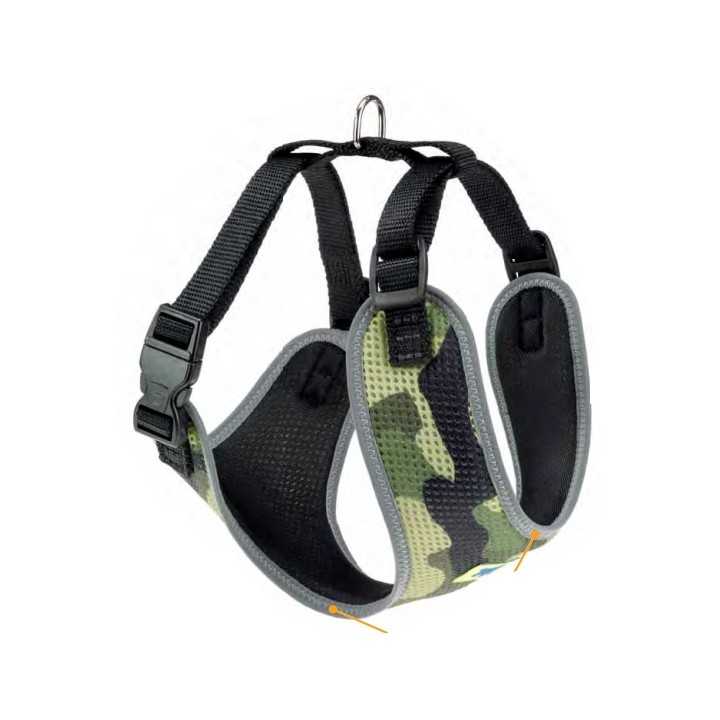 Ferplast Nikita Fashion Pettorina In Nylon Tg. M (30/43 Cm. - 38/55 Cm.) Mimetica