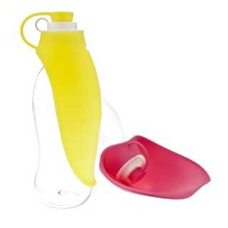Ferribiella Bottiglia-Ciotola Foglia In Silicone 600 Ml. Rosa