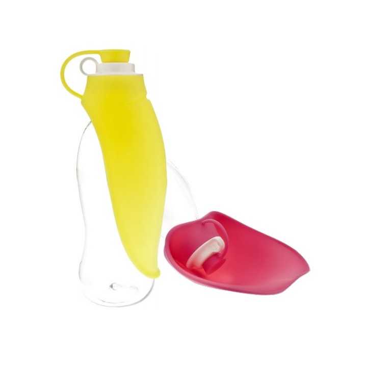 Ferribiella Bottiglia-Ciotola Foglia In Silicone 600 Ml. Rosa