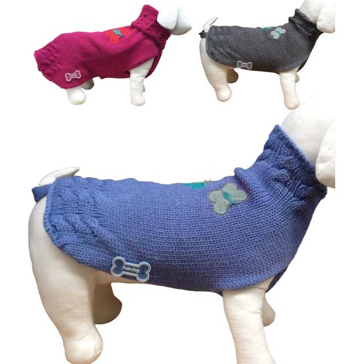 Ferribiella Dolcevita Con Farfalle Maglioncino 36 Cm. Blu