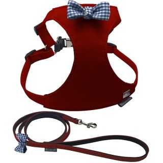 Ferribiella Pettorina & Guinzaglio Con Fiocco 25-45 Cm. / 120 Cm. Rossa