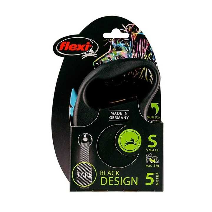 Flexi Black Design Guinzaglio Estensibile 5M. Tg. S