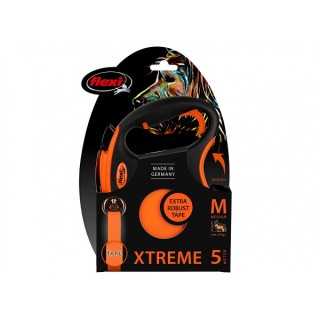 Flexi Xtreme Guinzaglio Estensibile Corda 5M. Tg. M Arancio