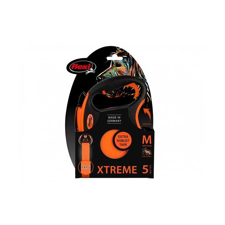 Flexi Xtreme Guinzaglio Estensibile Corda 5M. Tg. M Arancio