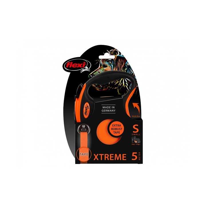 Flexi Xtreme Guinzaglio Estensibile Corda 5M. Tg. S Arancio