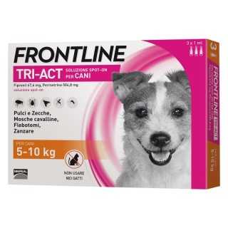 Frontline Tri-Act Cani 5-10 Kg. 3 Pipette Da 1 Ml.