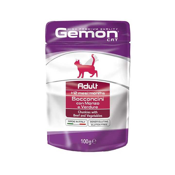 Gemon Cat Adult Manzo & Verdure 100 Gr.