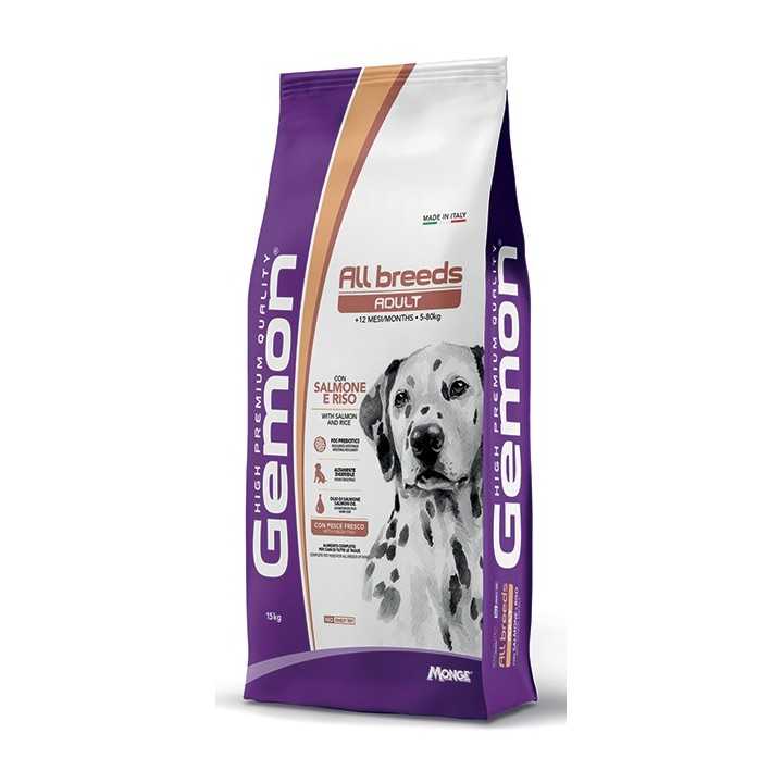 Gemon Dog Adult All Breeds Salmone & Riso 15 Kg.