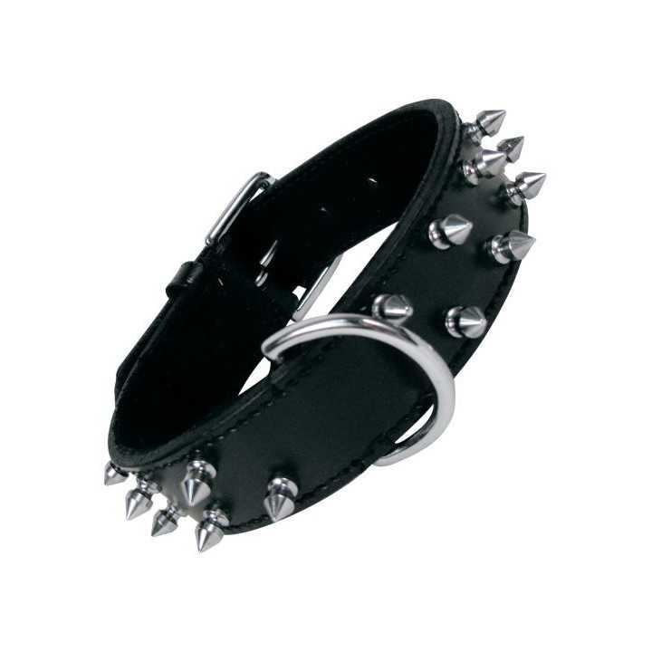 Gloria Collare In Pelle Con Borchie 65 Cm. Nero